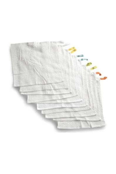IKEA Unisex Çocuk Beyaz Krama 10 Adet 30x30 Cm Havlu Seti Bebek El Havlusu Peçete ürün görseli 1