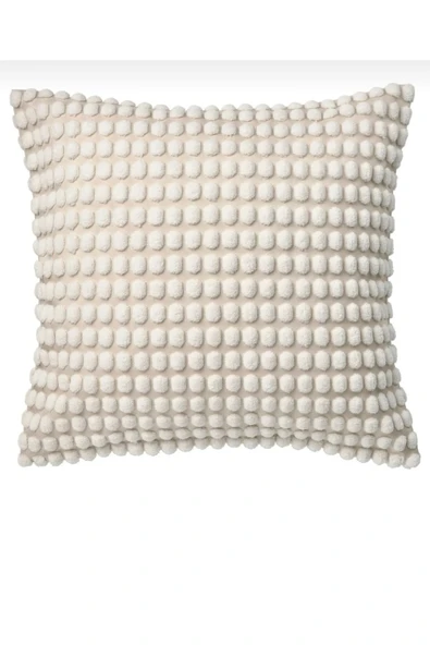 IKEA Svartpoppel kırlent kılıfı kırık beyaz 50x50cm kabartmalı ürün görseli 1