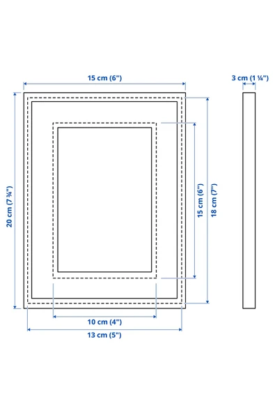 IKEA RÖDALM Meşe 13x18 cm Kalın Kenarlı Paspartulu Derinlikli Ahşap Fotoğraf Resim Çerçevesi - Resim 5