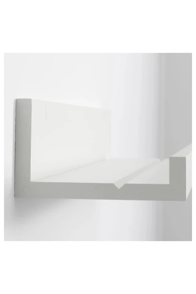 IKEA Ahşap Duvar Rafı Uzunluk: 55 Cm İkea Fotoğraf Çerçevesi Rafı Beyaz Raf Mdf ürün görseli 1