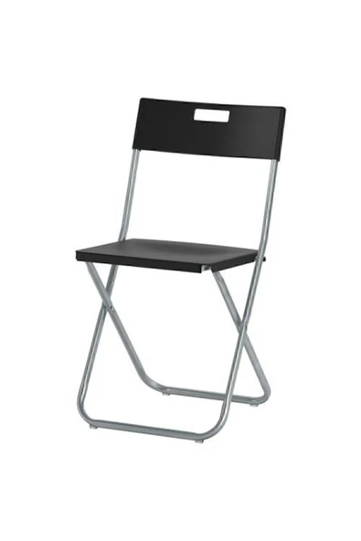 IKEA Gunde Katlanabilir Sandalye Taşınır Siyah Galvanizli Çelik ürün görseli 1
