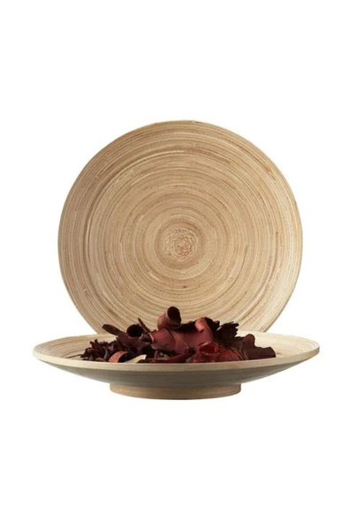 IKEA Yuvarlak Hultet Dekoratif Ahşap Bambu Tabak 30cm Çap Hultet Ahşap Bambu Tabak Kahverengi 30 cm 1 Ah ürün görseli 1