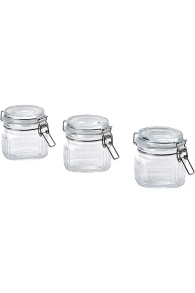 IKEA Premium Ürün Kaliteli Üretim Dayanıklı 13 cl 3 adet Kapaklı Cam Kavanoz KÖSSEBÄR ürün görseli 1