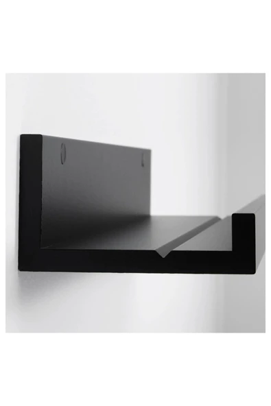 IKEA Ahşap Duvar Rafı Uzunluk: 55 Cm İkea Fotoğraf Çerçevesi Rafı Siyah Raf Mdf ürün görseli 1