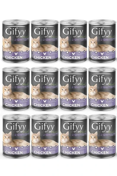 Gifyy Yavru Tavuklu Parça Etli Kedi Konservesi 400 Gr 12'li ürün görseli 1