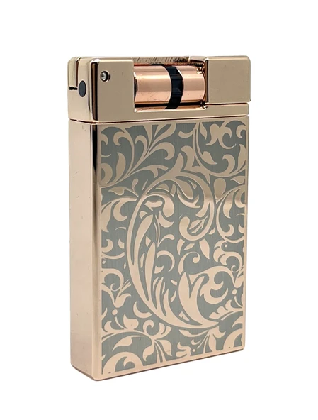 Zenit Rose Gold & Gri Floral Desenli Pürmüz Alevli Özel Seri Çakmak ürün görseli 1