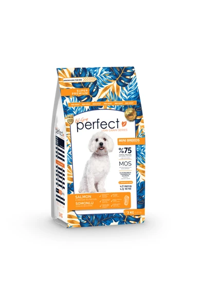 PERFECT 3 Kg Az Tahıllı/Düşük Tahıllı Somon Balıklı Mini Irk Köpek Maması ürün görseli 1