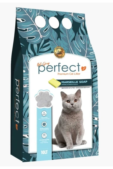 PERFECT 10 Lt Marsilya Sabun Kokulu Bentonite Ince Kedi Kumu ürün görseli 1