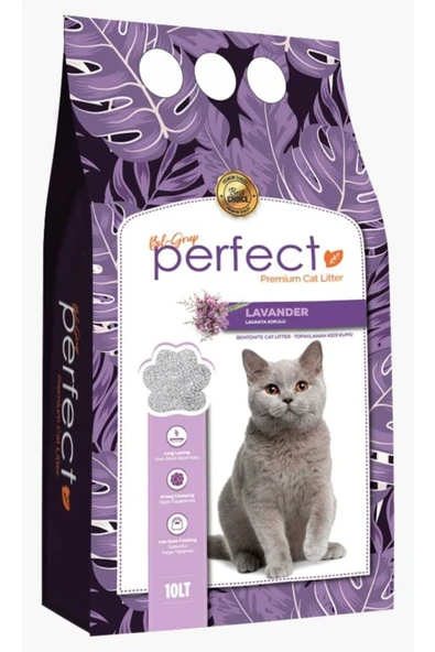PERFECT 10 Lt Ince Taneli Lavanta Kokulu Kedi Kumu ( Lavander ) ürün görseli 1