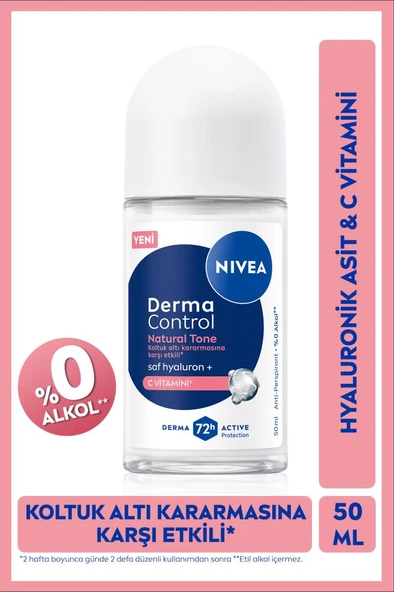 Nivea Derma Control Natural Tone Kadın Roll On Deodorant 50 ml ürün görseli 1