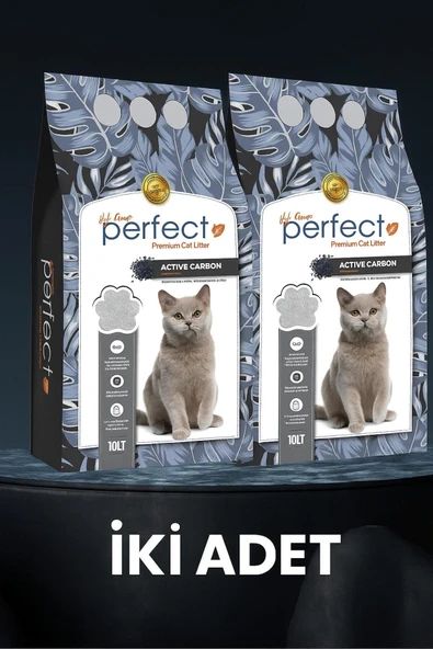 PERFECT Aktif Karbonlu Topaklanan Kedi Kumu 10 Lt X 2 Adet ürün görseli 1