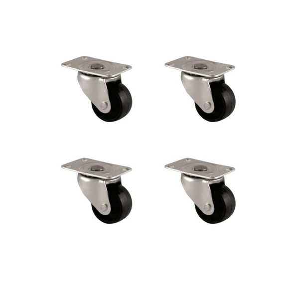 Furç Tablalı Bilyalı Teker - 28MM - Siyah HKS232 - 4 Adet ürün görseli 1