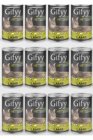 Gifyy Plus Kuzulu Parça Etli Kedi Konserve 400 Gr 12'li ürün görseli 1