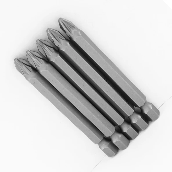 (5 Adet) Mıknatıslı 50 mm Pozidriv Bits Uç PZ2 Manyetik 1/4" Matkap Ucu 5 cm Güçlü Tayvan Çeliği ürün görseli 1