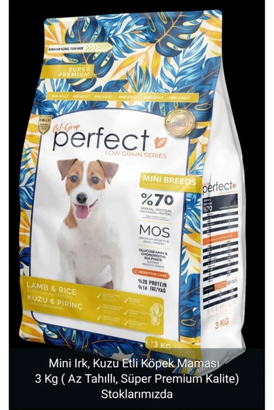 PERFECT Az Tahıllı Kuzu Etli Prinçli Küçük Irk Köpek Maması 3 kg ürün görseli 1