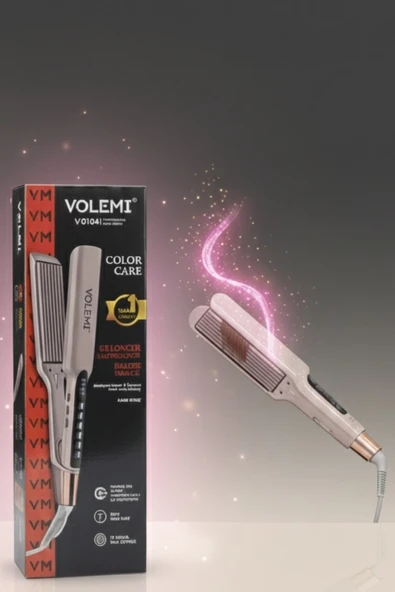 Volemı® V-0104 Saç Tost Model Yapıcı Color Care Hızlı Isınma, Dijital Led Ekran, Parlak Ve Pürüzsüz Saçlar ürün görseli 1