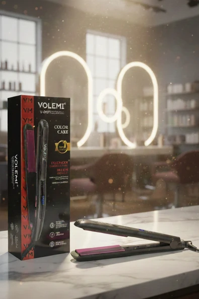 Volemı® V-0107 Profesyonel Seramik Dar Plakalı Saç Düzleştirici Hızlı Isınma Dijital Led Ekran ürün görseli 1