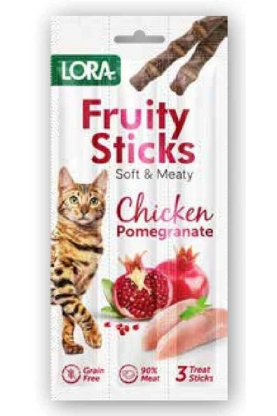 Lora Fruity Sticks Kedi Ödül Çubuğu (Tavuklu & Narlı ) (3Çubuk x 5Gr) x2Paket ürün görseli 1