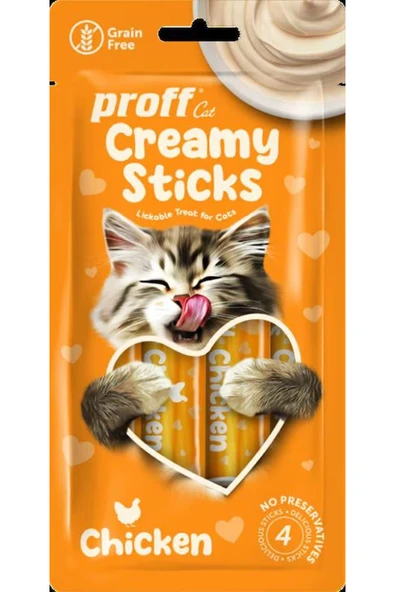 Proff Cat Creamy Sticks Tavuklu Kedi Ödülü 4*15 Gr. ürün görseli 1