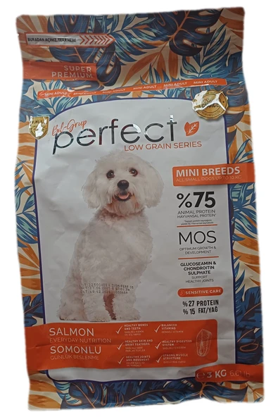 PERFECT Az Tahıllı Somon Balıklı Mini Irk Köpek Maması ürün görseli 1