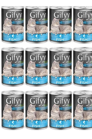 Gifyy Plus Balıklı Parça Etli Kedi Konservesi 400 Gr 12'li ürün görseli 1