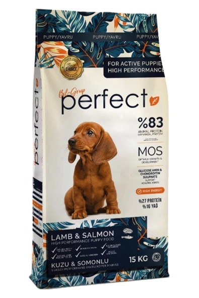 PERFECT (27/16) Kuzulu Ve Somonlu Yavru Köpek Maması 15 kg ürün görseli 1