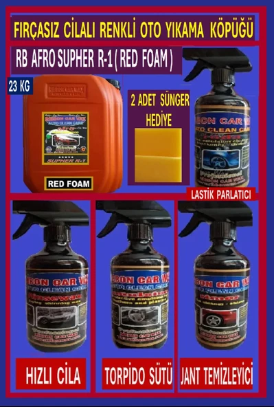 FIRÇASIZ CİLALI OTO YIKAMA Şampuanı +Hızlı Cila +Torpido Sütü +Lastik Parlatıcı +Jant Temizleyici ürün görseli 1