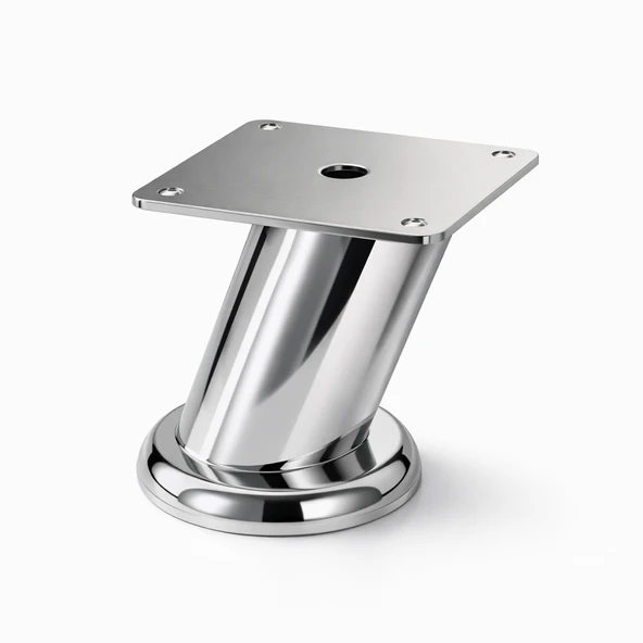 Tablalı Dereceli Ayarlanabilir (6 CM) Krom Metal Baza TV Ünitesi Koltuk Mobilya Ayağı (+2CM) ürün görseli 1