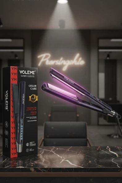 Volemı® V-0101 Profesyonel Seramik Dar Plakalı Saç Düzleştirici Hızlı Isınma Dijital Led Ekran ürün görseli 1