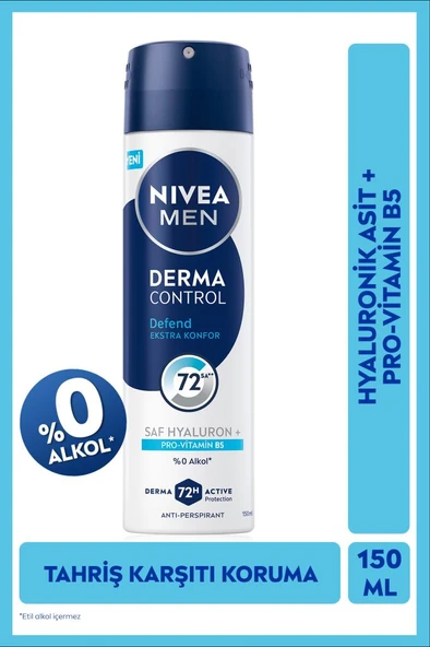 Nivea Men Derma Control Defend Erkek Deodorant Spreyi 150 ml ürün görseli 1