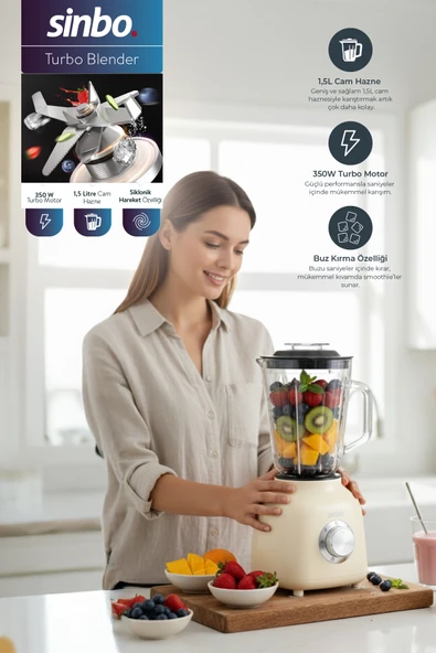 Sinbo SHB-7516 Turbo Blender - Resim 2
