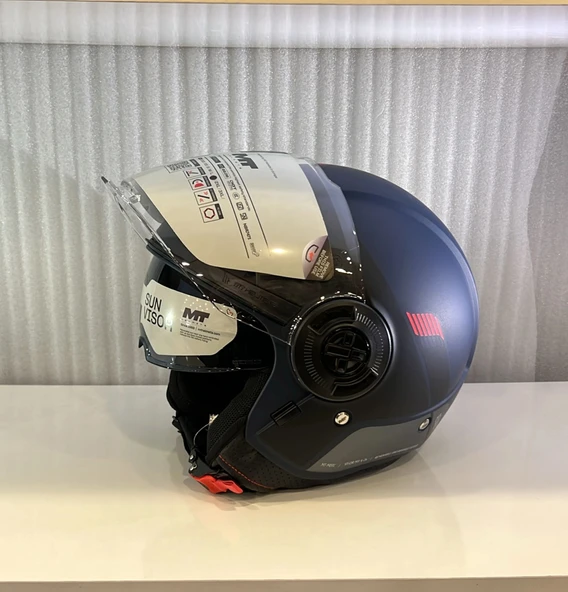 Kask MT HELMETS VİALE SV S ADVANCE C67 MAT MAVİ - Resim 3