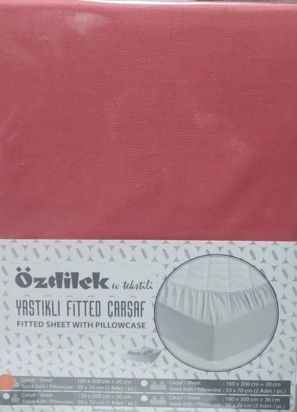 Özdilek Colourist Fitted Lastikli Battal Çift Kişilik Çarşaf Seti (180x200)-K.Mercan ürün görseli 1