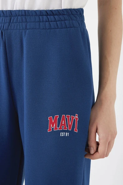 M1010757-82625 MAVİ ÖRME PANTOLON EŞOFMAN ALTI - Resim 5