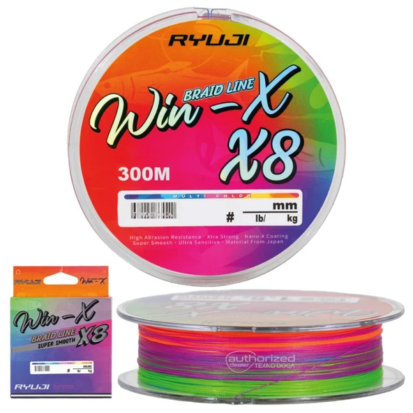 Ryuji WinX 8x 8 Kat 300m Örgü İp Misina Multicolor ürün görseli 1