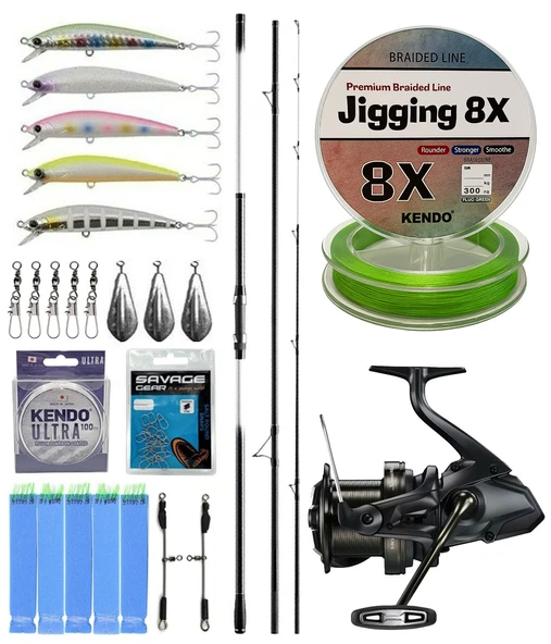 YekOutdoor Surf Seti Shimano Kamış Beastmaster K Surf Tubular 4,50m 225g 3pc Low Rider DPS&Shimano Makina Speedmaster 14000 XTD ürün görseli 1