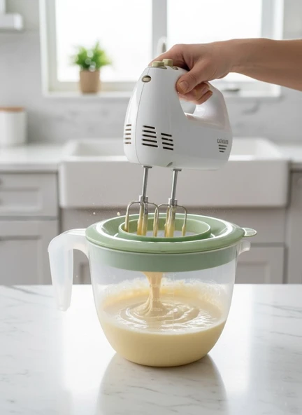 Yeşil, Kapaklı Mikser Kabı Kaydırmaz Tabanlı 2 Litre ürün görseli 1