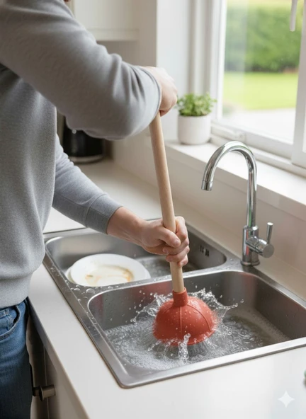Kahverengi - Klozet, Banyo ve Lavabo Gider Açma Pompası ürün görseli 1