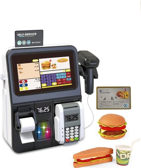 Sesli Işıklı POS Cihazı Yazar Kasa Oyun Seti ürün görseli 1