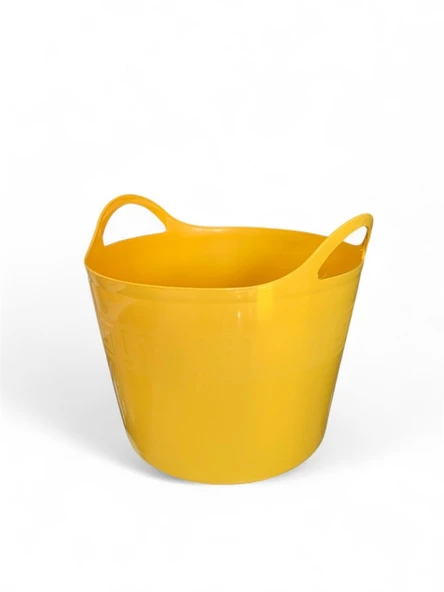 Sarı, Esnek Plastik Kova – 42 Litre, Kurban Kovası, Esneyebilen Oyuncak ve Çamaşır Sepeti    i ürün görseli 1