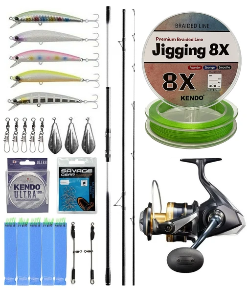 YekOutdoor Surf Seti Shimano Kamış Beastmaster K Surf Tubular 4,50m 225g 3pc Low Rider DPS& Shimano Makina Spheros 8000 SW A HG ürün görseli 1