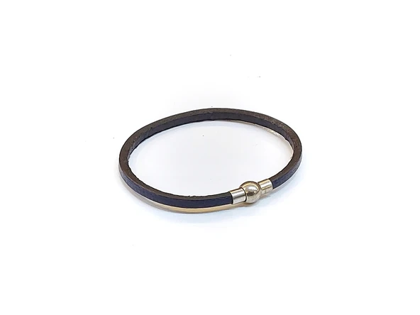 Navy Line – Lacivert Deri & Gold Detay Erkek Bileklik-1394 ürün görseli 1