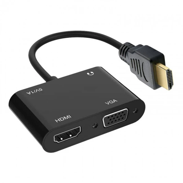 Hdmı to HDMI+VGA+audio 5v1A power beslemeli Çevirici ürün görseli 1
