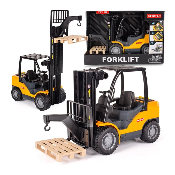 Işıklı Sesli Full Fonksiyon İş Makinası Oyuncak Büyük Forklift ürün görseli 1