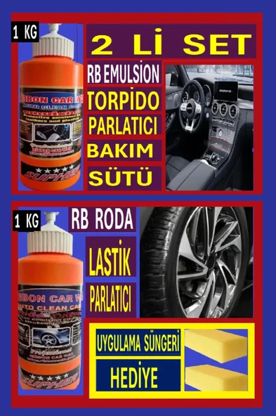 3 LÜ Set Torpido Parlatıcı Süt Sülükon 1 KG+Lastik Parlatıcı 1 KG + 2 AD UYGULAMA SÜNGERİ ürün görseli 1