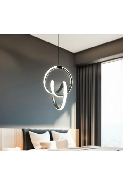 Sunbox Siyah Modern Sarkıt Led Avize ĞÜNIŞIĞI Salon Mutfak Oda Hol Ledli Avize ürün görseli 1