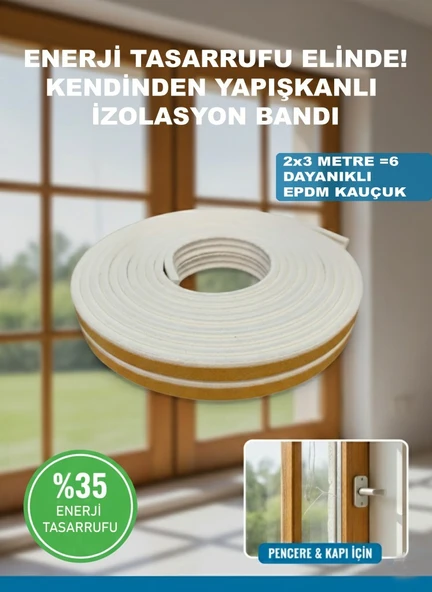 İzolasyon Bandı – Kendinden Yapışkanlı Kapı Pencere 6 Metre ürün görseli 1