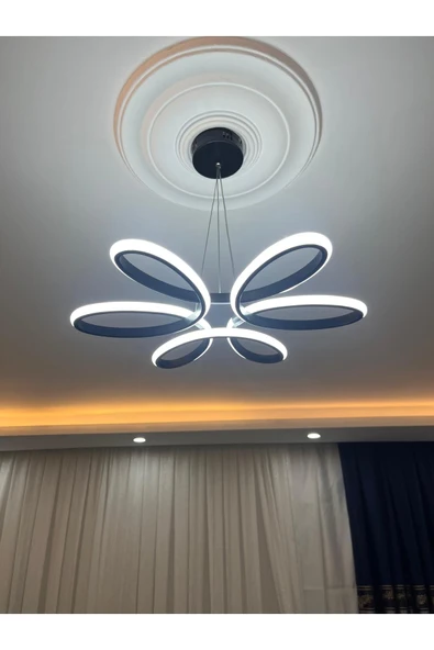 Sunbox papatya beyaz sarı günışığı ledli sarkıt avize siyah kasa ürün görseli 1
