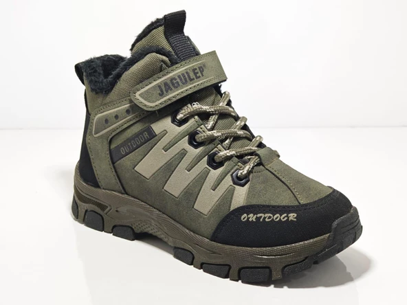 Cem Pekşen Jagulep Haki-Bej Kürklü Outdoor Çocuk Botu ürün görseli 1