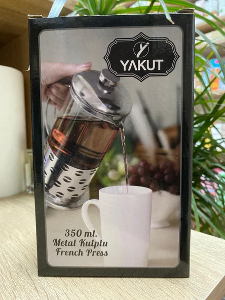Yakut Metal Kulplu  French Press 350 Ml ürün görseli 1